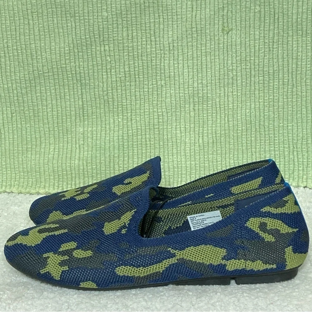 Serra Womens Green/Blue RoundToe Slip On Casual Washable Shoes SZ US 9 NWOT